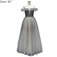 Serene Hill-Vestidos de Noche grises sin mangas, vestido Formal Sexy con cuentas y hombros descubiertos, diseño LA70735, 2021 2024 - compra barato