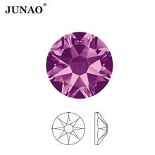JUNAO 16 Cut Facet SS10 SS16 SS20 SS30 Amethyst Color Flatback Rhinestones Glass Nail Art Stones Non Hotfix Strass Crystal 2024 - buy cheap