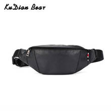 KUDIAN BEAR Fashion Waist Bag For Men Black Male Waist Packs Belt Crossbody Bag Motorcycle Leather Handbag Chest Bag BIX314 PM49 2024 - buy cheap