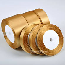 1 Roll Gold 25yards 6mm - 50mm Satin Ribbon Sash Gift Bow Handmade DIY Craft Wedding Party Supply Banquet Decoration 2024 - buy cheap