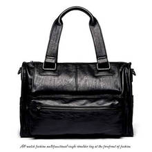 Male Cross Body Shoulder Business Travel School Zipper Bags Men PU Leather Tote Bags Set New Fashion Messenger Bag  For Men 2024 - buy cheap