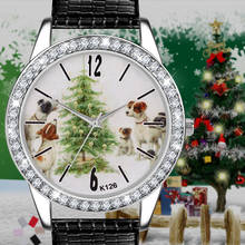 Reloj con estampado navideño para mujer, pulsera con diamantes incrustados, 03 X 2024 - compra barato