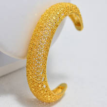 1pcs Dubai Arab Wedding Bracelet Bangles for Women Girl Indian Gold Bracelets&Bangles Copper Ball Cuff Bangles Bridal Jewelry 2024 - buy cheap