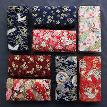 150cmx50cm Bronzing Japanese Style Yarn-dyed Pure Cotton Fabric Koi Cherry Blossom Crane Cheongsam Kimono DIY Clothing Fabric 2024 - buy cheap