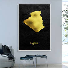 Golden Map Art Algeria City Travel World Poster Prints Canvas Wall Picture For Home Room Decor Canvas Poster 2024 - buy cheap