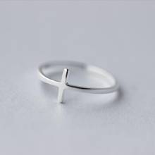 Minimalist Sideways Stainless Steel Cross Rings For Women Fashion Stacking Knuckle Jewelry  Christian Ring Female Party bf 2024 - buy cheap