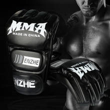 Half Finger Boxing Gloves MMA Muay Thai Training Glove MMA Boxer Fight kickBoxing sports Equipment PU Leather hand protectors 2024 - buy cheap