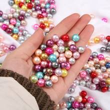 Cuentas sueltas para fabricación de joyas, abalorios redondos de perlas de imitación ABS de colores mezclados, sin agujero, de 3/4/5/6/8/10mm, 50-1000 unids/bolsa 2023 - compra barato