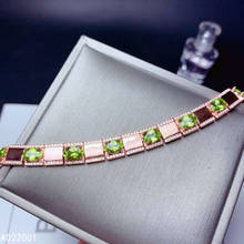 KJJEAXCMY fine jewelry natural Peridot 925 sterling silver new women hand bracelet support test luxury 2024 - buy cheap