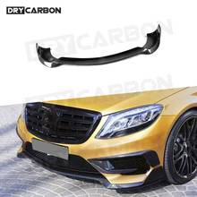 Carbon Fiber Car Bodykit Front Lip Spoiler For Benz S Class W222 S350 S400 S500 S63 S65 2014-2017 Bumper Chin Guard Car Styling 2024 - buy cheap