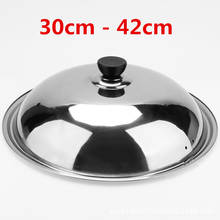 Cooking Wok Pan Lid Stainless Steel Universal Pan Cover Visible Replaced Lid Frying Wok Pot good Quality Semicircle Wok Cover 2024 - buy cheap