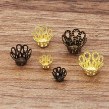 200 PCS 7-10-12mm Metal Brass Flowers Bead Caps Filigree Flowers Tray DIY Accessories For Jewelry Making 2024 - buy cheap