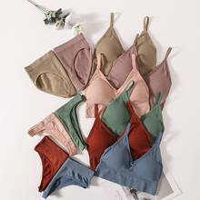 Women Bra Panties Set Briefs + G-String Push Up Bra Crop Top Seamless Underwear Brassiere Active Bra Female Lingerie Set 4pcs 2024 - buy cheap