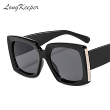 LongKeeper-gafas de sol cuadradas de gran tamaño para mujer, anteojos de sol femeninos a la moda con degradado, de marca de lujo, tonos negros, UV400 2024 - compra barato