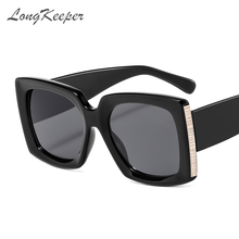 LongKeeper Oversized Square Sunglasses Women Fashion Gradient Sun Glasses Ladies Brand Luxury Black Shades UV400 oculos feminino 2024 - buy cheap