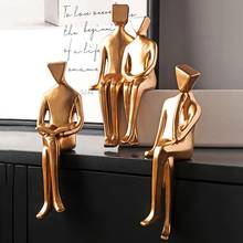 Nordic Golden Family Character Figurine Resin Sculptures Office Home Salon Decoration Desktop Craft Ornament Lovers Wedding Gift 2024 - buy cheap
