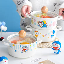 Doraemon cerâmica tigela de salada de café da manhã tigela de sopa tigela de sobremesa macarronete arco crianças utensílios de cozinha casa louça 2024 - compre barato
