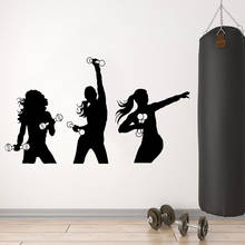 Fitness Girls Wall Decal Sport Silhouette Aerobics Dumbbells Vinyl Window Stickers Gym Training Room Interior Decor Mural E550 2024 - buy cheap