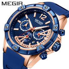 Top Brand Luxury Megir 2083 G Men Quartz Sports Watch Silicone Strap Waterproof Date Clock Chronograph Male Wristwatches 2024 - buy cheap