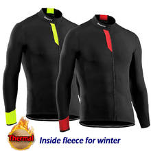 Winter Long Thermal Cycling Jersey Bicycle Shirt Bike Sports Wear Warm Coat Ciclismo Windproof Clothing Sleeve Fleece Jacket Top 2024 - buy cheap