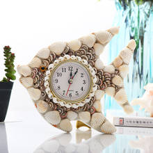 Natural shell needle table clock DIY hand Mediterranean style office desk clock vintage goldfish dolphin turtle sailing crafts 2024 - buy cheap