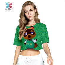 Conjunto de camiseta y pantalón corto para mujer, ropa deportiva para correr, con estampado de Tom Nook, Cosplay de Animal, para verano 2024 - compra barato