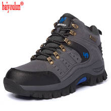 BAIYOULUN Outdoor Trekking Shoes Men Waterproof Non-slip Hiking Shoes Winter Warm Men Army Tactical Combat Military Boots New 2024 - buy cheap