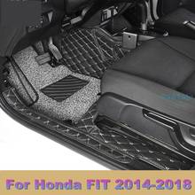 Para honda fit jazz 2014-2018 tapetes do carro cercado anel de seda tapetes do carro pedal esteira de couro resistente a riscos gk5 carro 2024 - compre barato