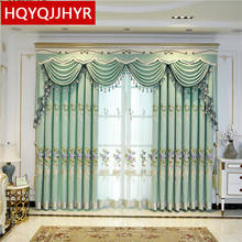 Green European-style luxury blackout embroidered decorative curtains for bedroom high quality custom curtains for living room 2024 - buy cheap