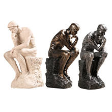 Abstract Art Thinker Statue Sitting Man Figurine Natural Sandstone Craft Sculpture Modern Home Office Decoration 2024 - buy cheap