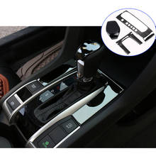 Auto Car Styling For Honda Civic 10th 2016 2017 Stainless Steel Gear Shift Knob Panel Cover Inrerior Stickers Accessories 2024 - buy cheap