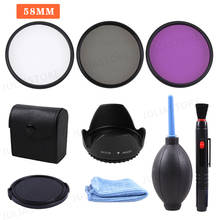 58MM UV CPL FLD Filter Kit+Lens Hood Cap for Canon Rebel T6i T5i T4i T3i 18-55mm 2024 - buy cheap