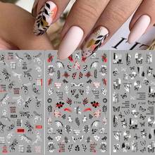 3D Nail Stickers Curve Stripe Lines Sliders Geometric Patterns Design Gold Silver Adhesive Transfer Decals Nail Art Decorations 2024 - buy cheap