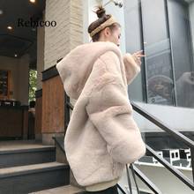 Female  Winter New Thick Warm Hooded Faux Fur Coat Women Fashion Fluffy Oversize Loose Parka Casual High Quality Jacket 2024 - buy cheap