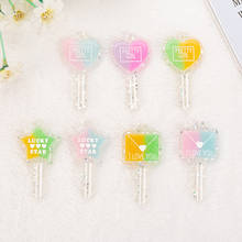 6pcs Cute Resin Flatback Gradient Heart , Star Key For Necklace Keychain Pendant DIY Making Accessories 2024 - buy cheap