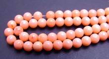 Qingmos 6-7mm Round Natural Pink Coral Loose Beads for Jewelry Making DIY Necklace Bracelet Earring Strands 15" los31 2024 - buy cheap