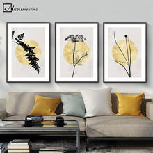 Plant Leaf Silhouette Canvas Abstract Painting Botanical Poster Nordic Print Wall Art Landscape Picture Modern Home Decoration 2024 - buy cheap