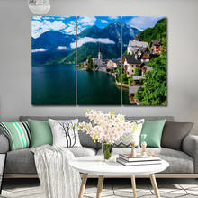 Swiss Lakeside Town 3 pcs HD Canvas Painting Modern Home Decoration Living Room  Canvas Print Painting Wall Decor Picture 2024 - buy cheap