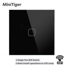 Minitiger-interruptor inteligente de parede com wi-fi, sem fio, funciona com alexa e google home, 1 gang, controle remoto 2024 - compre barato