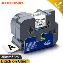 Absonic 36mm STe161 Label for Brother STe-161 Stencil Tape Black on Clear Labeling Ribbon Compatible for Brother Label Maker 2024 - buy cheap