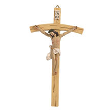 Cruz de parede inri de madeira, 8.7 ", vintage, como resina, religiosa, católica, presente, cruz de crucifixo, esculpida à mão 2024 - compre barato