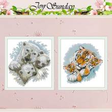 Polar bear Tiger family pattern counted 11CT 14CT Cross Stitch Set DIY Chinese Cross-stitch Kit Embroidery Needlework home decor 2024 - buy cheap