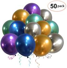 Party Balloons 50pcs 12 Inch Metallic Colorful Thicker Latex Balloons for Wedding Birthday Decorations Metallic Balloons 2024 - buy cheap