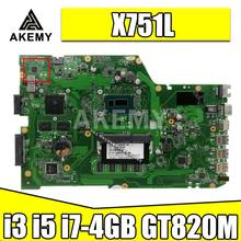 X751LD laptop Motherboard GT820M For Asus X751L K751L K751LD R752L X751LN X751LD X751LJ Mainboard 4GB i3 i5 i7 2024 - buy cheap