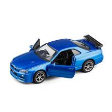 Coche de juguete de aleación 1:36 Nissan Gtr R34, coche deportivo, modelo de producción de Metal, Colección, regalo para niños 2024 - compra barato