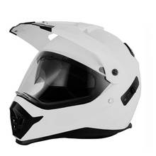 Capacete adulto com visor (médio, branco brilhante), para motocicleta, motocross, mx, offroad, motocicleta, moto de neve 2024 - compre barato