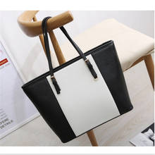 Bag  Fashion Women Leather Handbag Brief Shoulder Bags Black White Large Capacity Luxury Handbags Tote Bags Design Bolsos 2024 - buy cheap