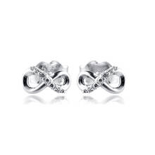 Sparkling Infinity Stud Earrings for Women Genuine 925 Sterling Silver Earrings Party Wedding Jewelry brincos kolczyki 2024 - buy cheap