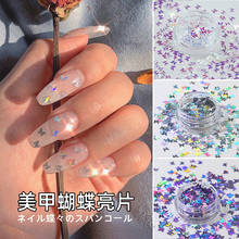 12 colors mixed colorful butterfly sequins nail art jewelry gradient ultra-thin laser fairy super flash nail decoration manicure 2024 - buy cheap