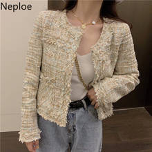 Neploe Small Fragrance O Neck Patchwork Jacket Women Korean Tweed Short  Veste Femme Elegant Chaquetas Mujer 2022 Autumn 46225 2024 - buy cheap